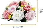 10Pcs Artificial Flower Balls for Centerpieces, Large Round Rose Balls for Parties Valentine's Day Wedding Centerpieces and Home Office Decor (Dusty Pink & White)