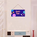 Personalized Sign Galaxy Decor For Boys Room, Rocket Themed Kids Bedroom Decor, Outer Space Room Décor for Little Man Cave, Planet Decorations For Girls Room Nursery Baby Playroom