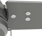 Hunter 52 inch Outdoor or Indoor Ceiling Fan No Light - Silver Ceiling Fan without Light, For Patio, Porch, Garage, or Living Room, Standard Mount, 3 Blades, Pull Chain - Cassius 59262, Matte Silver