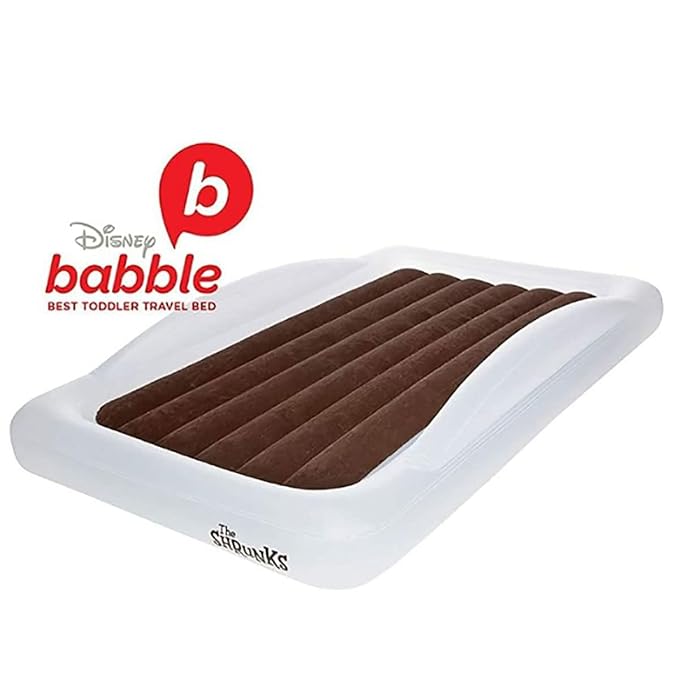 The Shrunks Inflatable Toddler Travel Bed with Safety Bumpers | Portable Toddler Bed for Kids | Toddler Air Mattress | Air Mattress with Bed Rails