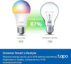 TP-Link Tapo Smart Light Bulbs, 1100 Lumens High Brightness(75W Equivalent), Matter-Certified, 16M Colors RGBW LED Bulb, Dimmable, CRI>90, Voice Control w/Siri, Alexa & Google Home, A19 E26 Tapo L535E