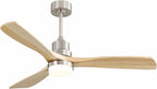 Sofucor 52 Inch Ceiling Fans With Lights, Solid Wood Indoor/Outdoor Ceiling Fan with Lights Remote Control, Reversible DC Motor, 3 Blade Modern Ceiling Fan Light for Bedroom Patio Farmhouse