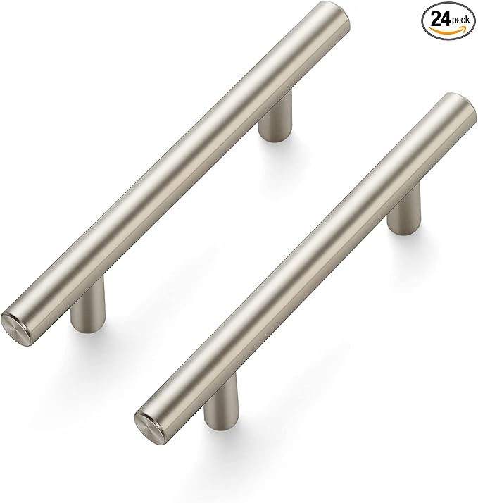 Ravinte 24 Pack 6 inch Cabinet Pulls Brushed Nickel Stainless Steel Kitchen Cupboard Handles Cabinet Handles, 3.5 inch Hole Center