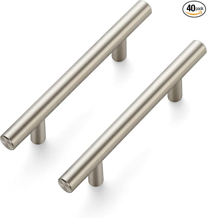 Ravinte 40 Pack 6 inch Cabinet Pulls Brushed Nickel Stainless Steel Kitchen Cupboard Handles Cabinet Handles, 3.5 inch Hole Center