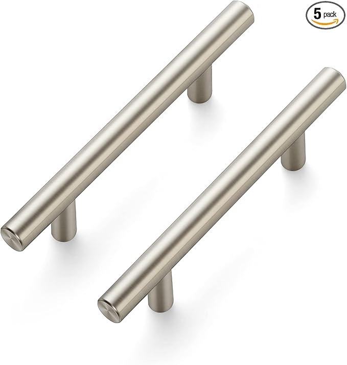 Ravinte 5 Pack 6 inch Cabinet Pulls Brushed Nickel Stainless Steel Kitchen Cupboard Handles Cabinet Handles, 3.5 inch Hole Center