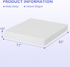 PayLessHere 10 Inch Gel Memory Foam Mattress Medium Firm Mattresses CertiPUR-US Certified Bed-in-a-Box Pressure Relieving California King Size,Fiberglass Free，White