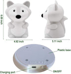 Animal-Shaped Night Light, Rechargeable LED Soft Silicone (BPA Free) Bedside Lamp for Children/Adults, Adjustable Brightness and 9 Colors by Touch Control & Remote Control (Big Fox)