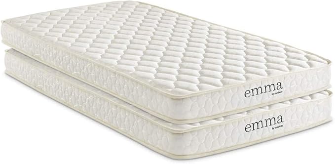 Modway Emma 6" Twin Mattress Foam Set of 2, White