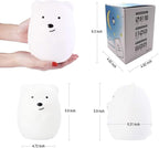 Night Light for Kids, Bedside Lamp for Children/Adults, Multicolor Light with Remote Control, Break Resistant, Eye Caring, Big Size, Adjustable Brightness & Color, Timing function - Large Bear