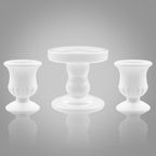 White Unity Candle Holder - Glass Candle Holders for Pillar Candles Taper Candles, Glass Candlestick Holders Set of 3, Decorative Clear Glass Candlestick Holder for Wedding Church Centerpiece