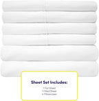 King Size Bed Sheets - 6 Piece 1500 Supreme Collection Fine Brushed Microfiber Deep Pocket King Sheet Set Bedding - 2 Extra Pillow Cases, Great Value, King, White