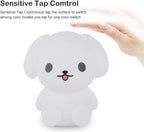 Night Light Kids with Cute Dog Design Baby Children's Room LED Bedside Lamp with Changeable RGB Colors Rechargeable Night Light Compatible with Touch-Control & Remote Control - Dog
