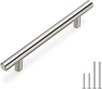 homdiy Brushed Nickel Cabinet Pulls Cabinet Handles, 4in(102mm) Center to Center Dresser Drawer Handles Silver Drawer Pulls for Kitchen, Bedroom, Bathroom, Wardrobe Hardware