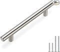 homdiy 20 Pack Brushed Nickel Round Bar Cabinet Pull Drawer Handle Stainless Steel Modern Hardware for Kitchen Cabinet Cabinets and Dresser Drawers, 4in Center to Center 201SN
