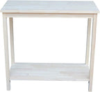 IC International Concepts, Portman Accent Table , Solid Real Wood, Sturdy Parawood, DIY, Paint/Stain Ready, Unfinished