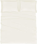 Mejoroom Queen Size Sheet Set - Hotel Luxury 1800 Bedding Sheets & Pillowcases - Deep Pocket Fitted Sheet, Soft, Breathable, Wrinkle & Fade Resistant - 4 Piece (Queen,Ivory)