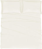 Mejoroom Queen Size Sheet Set - Hotel Luxury 1800 Bedding Sheets & Pillowcases - Deep Pocket Fitted Sheet, Soft, Breathable, Wrinkle & Fade Resistant - 4 Piece (Queen,Ivory)