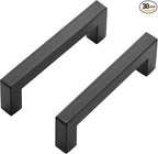 Ravinte 30 Pack Black Cabinet Pulls 3-3/4 Inch Square Kitchen Cabinet Handles Matte Black Kitchen Hardware for Drawer Pulls Drawer Handles Come with Screwdriver