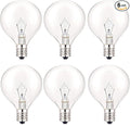 30 Watt G50 Wax Warmer Light Bulbs, Replacing Bulbs for Full Size Scentsy Warmers, E12 Base G16.5 Globe Clear Bulb for Candle Wax Warmer, Long Lifespan, 120 Volt (6 Pack)