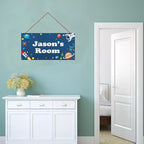 Personalized Signs Stars Rocket Sign For Boys Room Alien Wall Art Decoration Exquisite Decorative Signs Custom Name for Kids Room Wall Art Decor Outer Space Themed Nursery Decor For Girls Bedroom