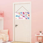 Personalized Butterfly Door Sign for Little Man Cave Colorful Floral Bouquet Door Sign Bedroom Nursery Wood Plaque Hanging Wall Art Decor For Kids Room