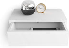 Mobili Fiver, Riccardo Floating nightstand, Ashwood White, Made in Italy