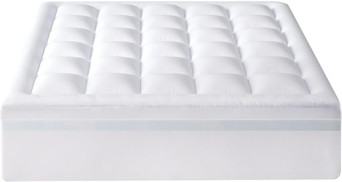 Best Price Mattress 4 Inch Pillowtop Mattress Topper and Pad Combo, 2 Inch Egg Crate Foam Mattress Topper, 2 Inch Plush Mattress Pad, Certified Safe Foam and Fabric, Dorm Essentials, Queen