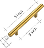 Ravinte 60 Pack 5 Inch Cabinet Pulls Brushed Brass Stainless Steel Kitchen Drawer Pulls Cabinet Handles 5”Length, 3” Hole Center