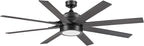 Honeywell Ceiling Fans Xerxes, 62 Inch Modern Indoor Ceiling Fan with Lights and Remote Control, Color Changing LED, 8 Dual Finish Blades, Reversible Motor - 51904-01 (Black)