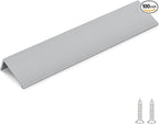 goldenwarm 100 Pack Brushed Nickel Finger Edge Pulls Drawer Finger Pulls Kitchen Hardware Handles Bedroom Dresser Drawers, 6-1/4in Hole Centers