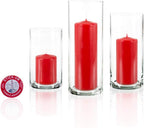 yummi Set of 36 Slim Pillars and Cylinder Vases - Ruby Red