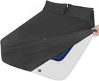Moonsea Twin XL Sheet Set - 3-Piece Twin XL Sheets with Extra Deep Pocket and Side Pocket - Fits 16 in to 24 in Pillow Top (Black)