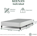 ZINUS Keenan Metal Mattress Foundation, Standing Box Spring, Headboard Brackets Included, Easy Assembly, Twin