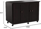 Sauder Miscellaneous Storage Easy Rolling Sewing and Craft Table/Cart/ Pantry cabinets, Cinnamon Cherry finish