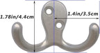 20 Pcs Coat Hooks Hardware Wall Hooks Heavy Duty Hooks for Hanging Coats Double No Rust Hook Wall Mounted for Key, Towel, Bags, Cup, Hat