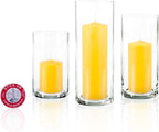 yummi Set of 12 Slim Pillars and Cylinder Vases - Bright Yellow
