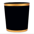 Jaye’s Studio Matte Black Waste Basket For Bathroom, Decorative Trash Can Gold Metal Basket, Black Bathroom Trash Cans For Bedroom & Office Wastebasket Garbage Bin, Gold Garbage Can Dorm, 12” x 10 x 8