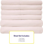Twin Size Bed Sheets - 4 Piece 1500 Supreme Collection Fine Brushed Microfiber Deep Pocket Twin Sheet Set Bedding - 1 EXTRA PILLOW CASES, GREAT VALUE, Twin, Pale Pink