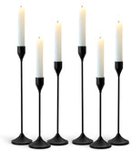 Brass Black Metal Taper Candle Holder, Vintage Candlestick Holders, Candle Sticks Holder Decor for Wedding Wedding, Dinning, Party, Fits 3/4 inch Thick Candle&Led Candles (Set of 6 Pcs)
