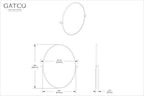 Gatco 5659XFLG A-Line 32" H Framed Oval Mirror, Matte Black