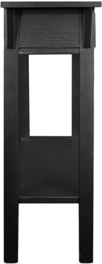 Leick Home Mission Console Table, Solid Wood, 1 Storage Drawer, Bottom Display Shelf, Narrow Depth, Easy-Assembly, For Living Room/Hallway, Slate Black, 30 in L x 10 in W x 28 in H, 9057-SL