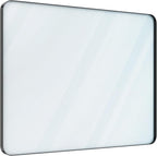 VocalStar 48 x 32 Inch Black Metal Framed Bathroom Mirror for Wall, Large Rounded Rectangle Matte Black Bathroom Vanity Mirror Farmhouse, 1/4-inch Shatterproof Glass | Ultra-Flush Hanging