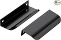 Ravinte Hardware 12 Pack Black Cabinet Handles, 4 Inch (102mm) Finger Edge Pulls, 3 Inch Hole Center, Finger Pulls for Cabinets
