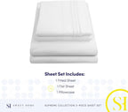 Twin Sheets - Breathable Luxury Sheets with Full Elastic & Secure Corner Straps Built In - 1800 Supreme Collection Extra Soft Deep Pocket Bedding Set, Sheet Set, Twin, White