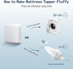 SOPAT Mattress Topper Queen Size Extra Thick Mattress Pad 8-21" Deep Pocket Soft Down Alternative Fill Mattress Protector Pillow Top Mattress Cover (60x80 Inches, White)