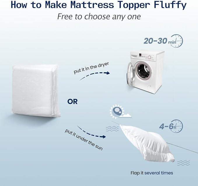 SOPAT Mattress Topper RV King Size Extra Thick Mattress Pad 8-21" Deep Pocket Soft Down Alternative Fill Mattress Protector Pillow Top Mattress Cover (72x80 Inches, White)