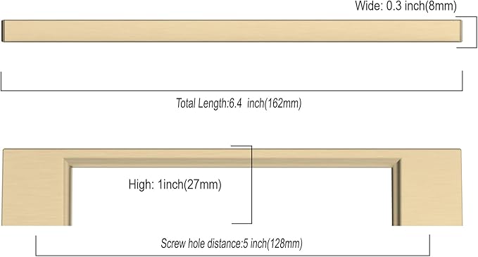 Asidrama 20 Pack 5 Inch(128mm) Brushed Brass Kitchen Cabinet Handles, Cabinet Pulls Kitchen Cabinet Hardware for Cupboard Drawer Pulls