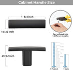 50 Pack Black Cabinet Pulls - Curved Matte Knobs for Kitchen Drawer Solid Dresser Hardware 1-3/4 Inch Length Single Hole