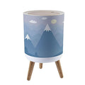 Small Trash Can with Lid Mountains Landscape Scandinavian Style Hand Drawn Seamless Garbage Bin Pet Proof Waste Basket for Kitchen Bathroom Office Bedroom Decorative 1.8 Gallon