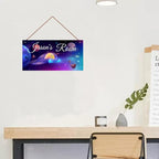 Personalized Signs Universe Spacecraft Sign Galaxy Sign For Kids Room Wall Art Décor Outer Space Theme Nursery Wall Decor For Boys Room Girls Bedroom
